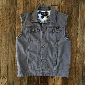 Lucky Brand Gray Denim Vest